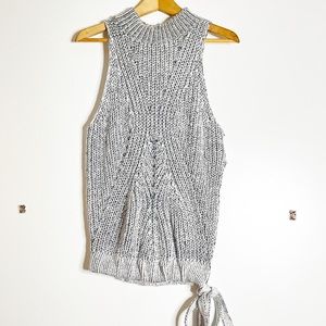 Stylestalker chunky knit side tie angora blend sleeveless sweater